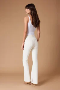 TRENDYOLMİLLA White Slit Detailed High Waist comfort/Flexible Flare flared leg jeans - Image 2