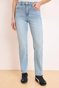 TRENDYOLMİLLA Light Blue High Waist Straight jeans - Image 4