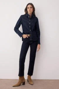 TRENDYOLMİLLA Dark Blue High Waist NEW Mom Middle Flexible jeans - Image 3