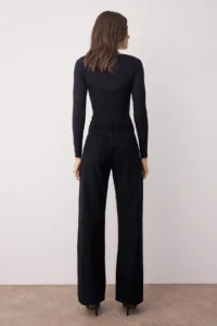 TRENDYOLMİLLA Black High Waist Stone Wide Leg jeans - Image 4