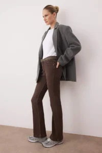 TRENDYOLMİLLA Brown High Waist Middle Flexible Flare flared leg jeans - Image 2