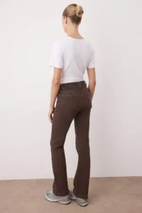 TRENDYOLMİLLA Brown High Waist Middle Flexible Flare flared leg jeans - Image 4