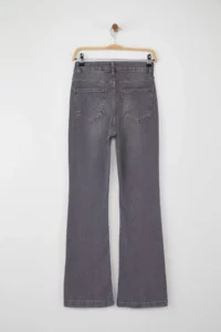 TRENDYOLMİLLA Gray High Waist Middle Flexible Flare flared leg jeans - Image 6