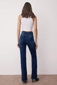 TRENDYOLMİLLA Dark Blue High Waist comfort/Flexible comfort Flare jeans - Image 4
