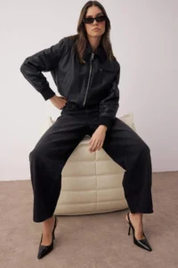 TRENDYOLMİLLA Black Regular Waist Loose Baggy Smoke jeans