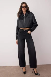 TRENDYOLMİLLA Black Regular Waist Loose Baggy Smoke jeans - Image 2