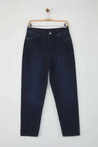 TRENDYOLMİLLA Midnight Blue High Waist NEW Mom 100% Cotton Non-Stretch jeans - Image 5