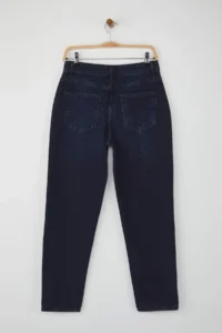 TRENDYOLMİLLA Midnight Blue High Waist NEW Mom 100% Cotton Non-Stretch jeans - Image 6
