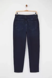 TRENDYOLMİLLA Midnight Blue High Waist NEW Mom 100% Cotton Non-Stretch jeans - Image 8
