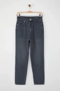 TRENDYOLMİLLA Mavi High Waist NEW Mom 100% Cotton Non-Stretch jeans - Image 5