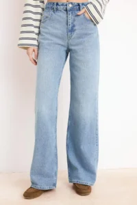 TRENDYOLMİLLA Mavi High Waist Wide Leg Wide Leg Palazzo Pants jeans - Image 3