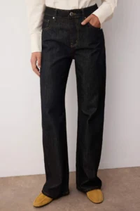 TRENDYOLMİLLA Black High Waist Wide Leg Wide Leg jeans