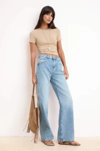 TRENDYOLMİLLA More Sustainable Light Blue High Waist Wide Leg jeans - Image 2