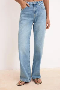 TRENDYOLMİLLA More Sustainable Light Blue High Waist Wide Leg jeans - Image 3