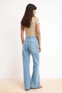 TRENDYOLMİLLA More Sustainable Light Blue High Waist Wide Leg jeans - Image 4