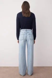 TRENDYOLMİLLA Light Blue Yüksel Waist Wide Leg Wide Leg 100% Cotton Non-Stretch jeans - Image 4