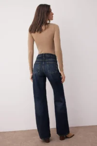 TRENDYOLMİLLA Dark Blue Regular Waist Wide Leg Wide Leg jeans - Image 4