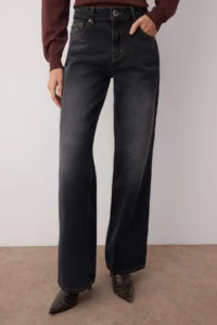 TRENDYOLMİLLA More Sustainable Black High Waist Wide Leg jeans - Image 3