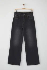 TRENDYOLMİLLA More Sustainable Black High Waist Wide Leg jeans - Image 5