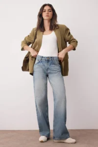 TRENDYOLMİLLA Mavi Regular Waist Wide Leg Wide Leg jeans
