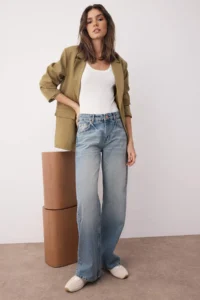 TRENDYOLMİLLA Mavi Regular Waist Wide Leg Wide Leg jeans - Image 2