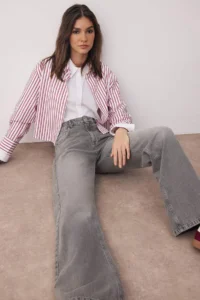 TRENDYOLMİLLA Gray More Sustainable High Waist Wide Leg Wide Leg jeans - Image 2