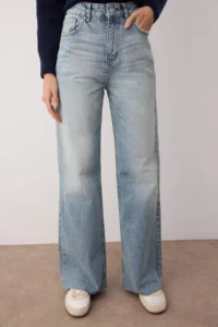 TRENDYOLMİLLA Mavi Hem Kesikli Ekstra High Waist Wide Leg Wide Leg Wide Leg jeans - Image 3