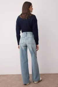 TRENDYOLMİLLA Mavi Hem Kesikli Ekstra High Waist Wide Leg Wide Leg Wide Leg jeans - Image 4