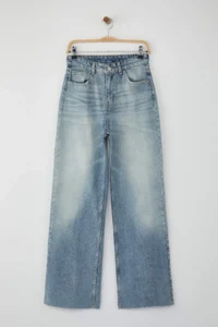 TRENDYOLMİLLA Mavi Hem Kesikli Ekstra High Waist Wide Leg Wide Leg Wide Leg jeans - Image 5