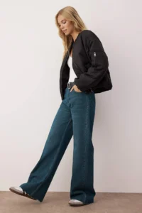 TRENDYOLMİLLA Dark Blue Hem Kesikli Ekstra High Waist Wide Leg Wide Leg jeans - Image 2