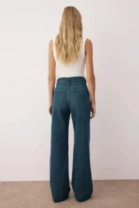 TRENDYOLMİLLA Dark Blue Hem Kesikli Ekstra High Waist Wide Leg Wide Leg jeans - Image 4