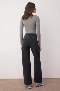 TRENDYOLMİLLA Black High Waist Cutaway Wide Leg/Wide Leg Palazzo Pants comfort/Flexible Smoke jeans - Image 4