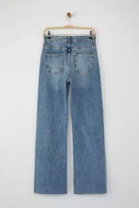 TRENDYOLMİLLA Mavi High Waist Cutaway Less Flexible Wide Leg/Wide Leg jeans - Image 7