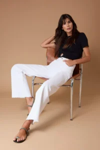 TRENDYOLMİLLA White High Waist comfort Wide Leg Palazzo Pants jeans