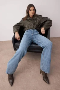 TRENDYOLMİLLA Mavi High Waist Wide Leg Wide Leg jeans - Image 2