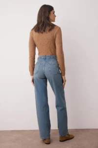 TRENDYOLMİLLA Mavi High Waist Middle Flexible Wide Leg Palazzo Pants jeans - Image 4