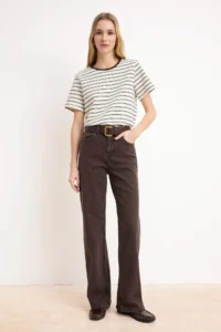 TRENDYOLMİLLA Brown High Waist Wide Leg jeans