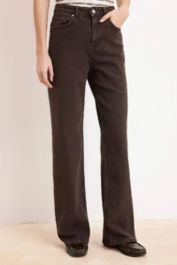 TRENDYOLMİLLA Brown High Waist Wide Leg jeans - Image 3