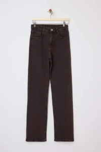 TRENDYOLMİLLA Brown High Waist Wide Leg jeans - Image 5