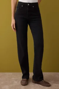 TRENDYOLMİLLA Black Regular Waist Wide Leg Middle Flexible Straight Smoke jeans - Image 3