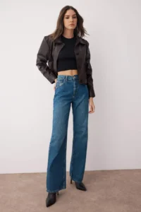 TRENDYOLMİLLA Mavi High Waist Wide Leg Wide Leg jeans