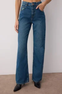 TRENDYOLMİLLA Mavi High Waist Wide Leg Wide Leg jeans - Image 3