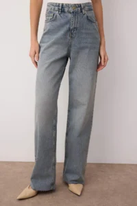TRENDYOLMİLLA Mavi High Waist Cutaway Wide Leg Wide Leg jeans - Image 3