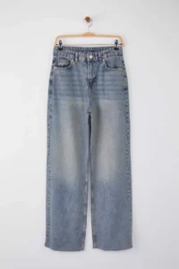 TRENDYOLMİLLA Mavi High Waist Cutaway Wide Leg Wide Leg jeans - Image 5