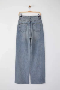TRENDYOLMİLLA Mavi High Waist Cutaway Wide Leg Wide Leg jeans - Image 6