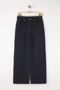 TRENDYOLMİLLA Dark Blue High Waist Cutaway Wide Leg Wide Leg jeans - Image 5