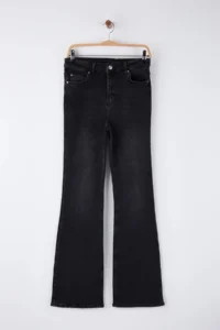 TRENDYOLMİLLA Anthracite High Waist comfort/Flexible flared leg Flare jeans - Image 5