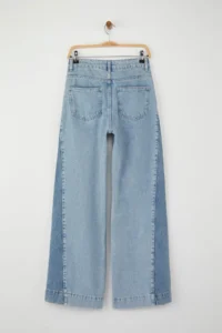 TRENDYOLMİLLA Special Collection Blue High Waist Color Blocked Wide Leg Wide Leg jeans - Image 2