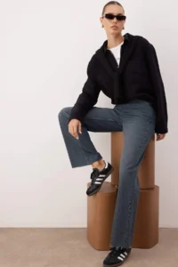 TRENDYOLMİLLA Mavi-Gray High Waist Wide Leg Wide Leg jeans - Image 2