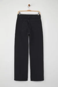 TRENDYOLMİLLA Black High Waist Stone Detailed Wide Leg Wide Leg jeans - Image 6